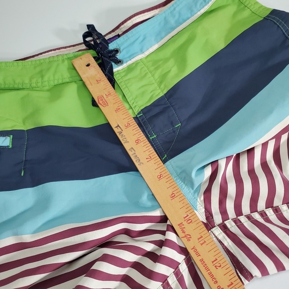 Patagonia Men Board Shorts Size 34 Striped Zipper Pocket Swim Surf Beach READ - Picture 11 of 14